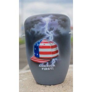Hand Painted Biodegradable Cremation Ashes Funeral Urn / Casket – America First